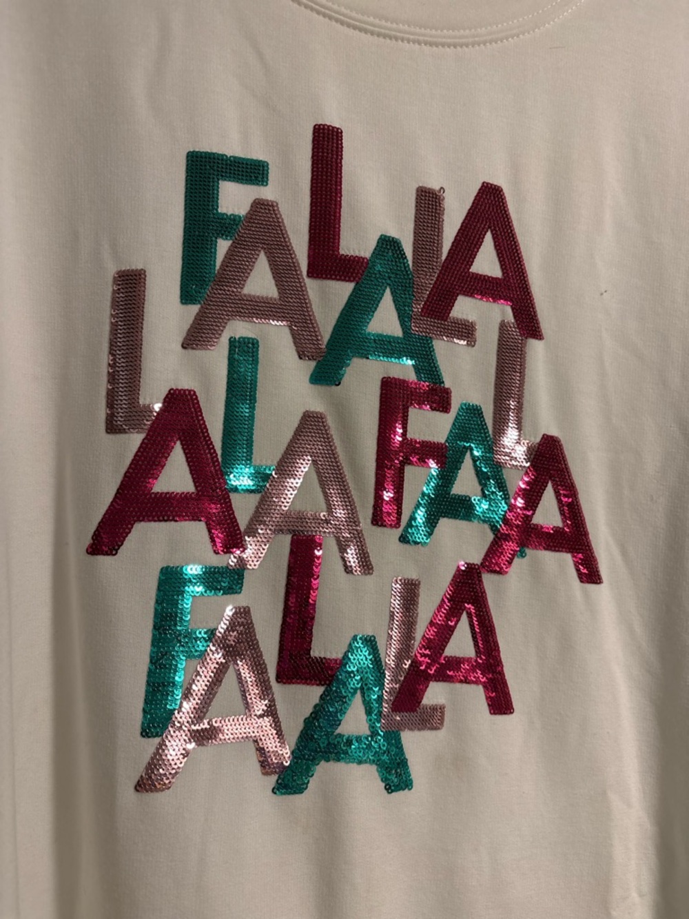 Mary Square Sequin 'FALALA' Sweatshirt - Multicolor Sequins